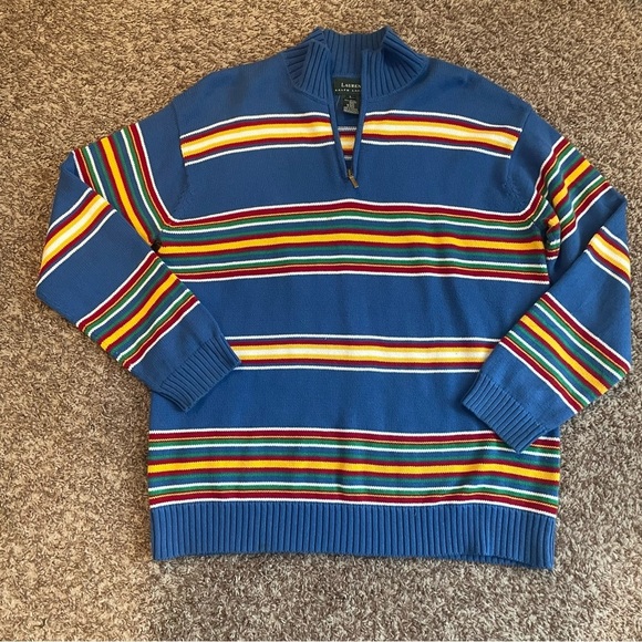 Ralph Lauren stripe quarterzip - Picture 1 of 3